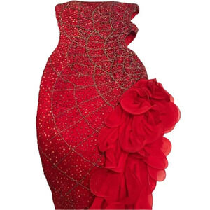 Xtreme, a division of Impressions Red Sequin Formal Homecoming/Prom Dress Size 8